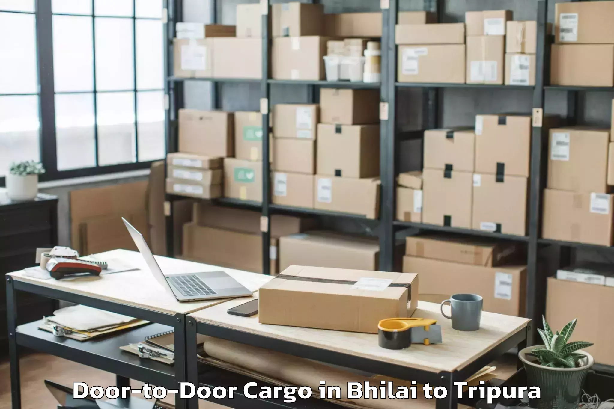 Top Bhilai to Manughat Door To Door Cargo Available